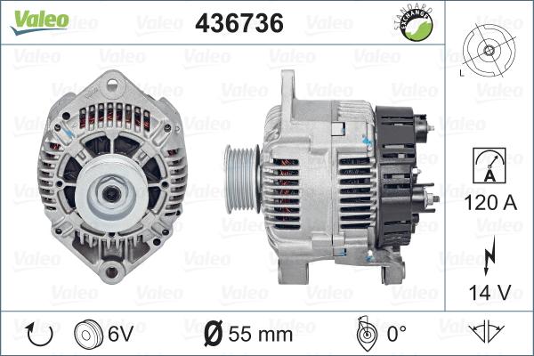 Valeo 436736 - Alternator autospares.lv