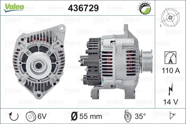 Valeo 436729 - Alternator autospares.lv