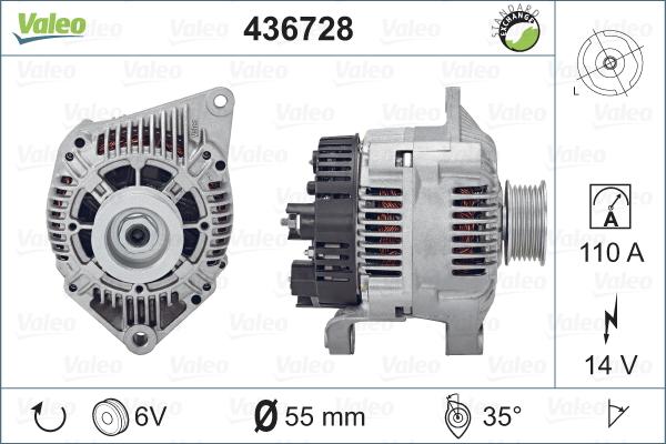 Valeo 436728 - Alternator autospares.lv