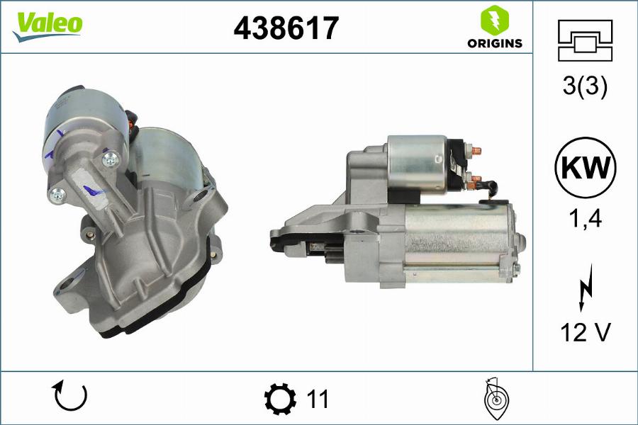 Valeo 438617 - Starter autospares.lv