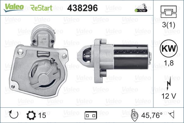 Valeo 438296 - Starter autospares.lv