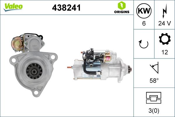 Valeo 438241 - Starter autospares.lv