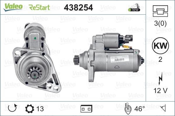 Valeo 438254 - Starter autospares.lv