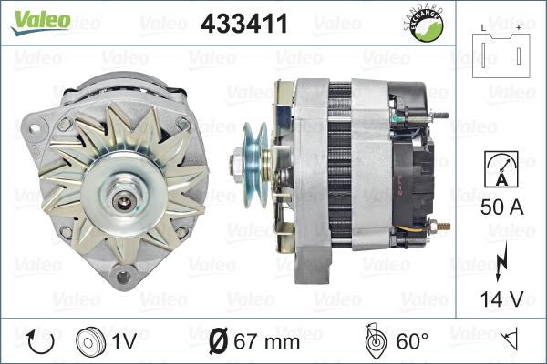 Valeo 433411 - Alternator autospares.lv