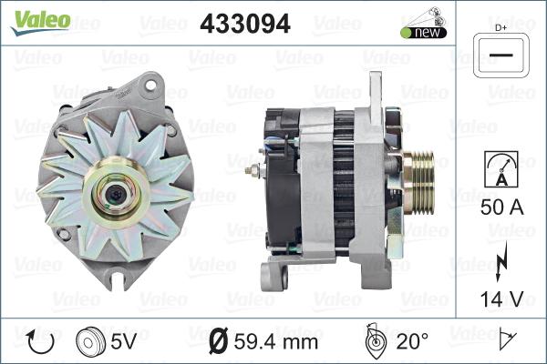 Valeo 433094 - Alternator autospares.lv