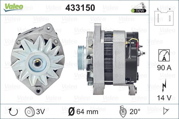 Valeo 433150 - Alternator autospares.lv