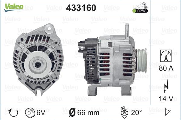 Valeo 433160 - Alternator autospares.lv