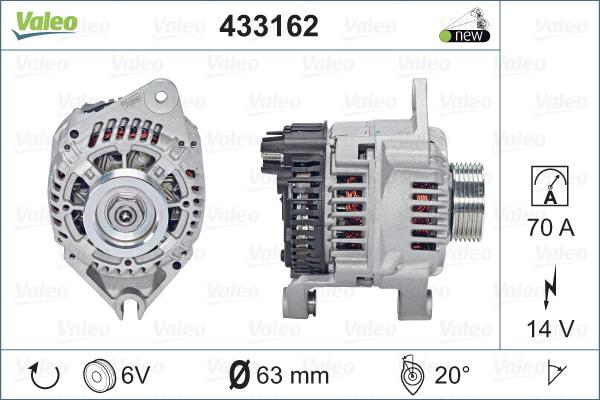 Valeo 433162 - Alternator autospares.lv