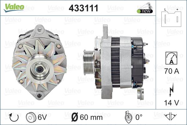 Valeo 433111 - Alternator autospares.lv