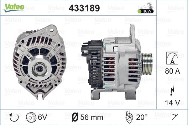 Valeo 433189 - Alternator autospares.lv