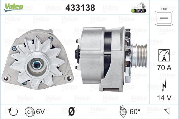 Valeo 433138 - Alternator autospares.lv