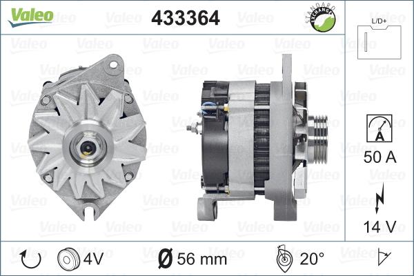 Valeo 433364 - Alternator autospares.lv