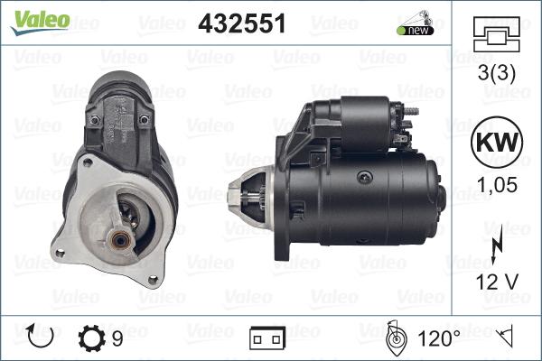 Valeo 432551 - Starter autospares.lv