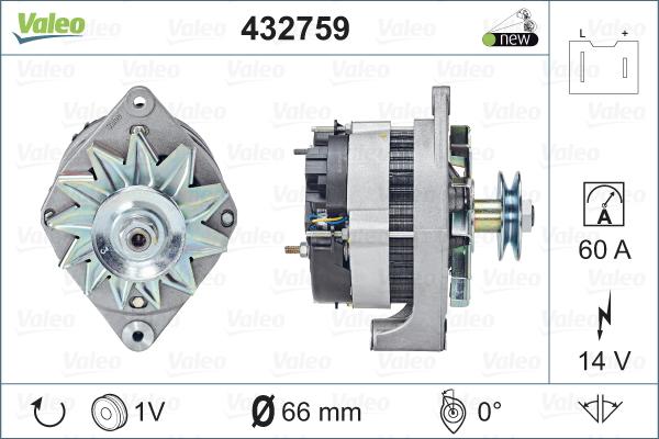 Valeo 432759 - Alternator autospares.lv