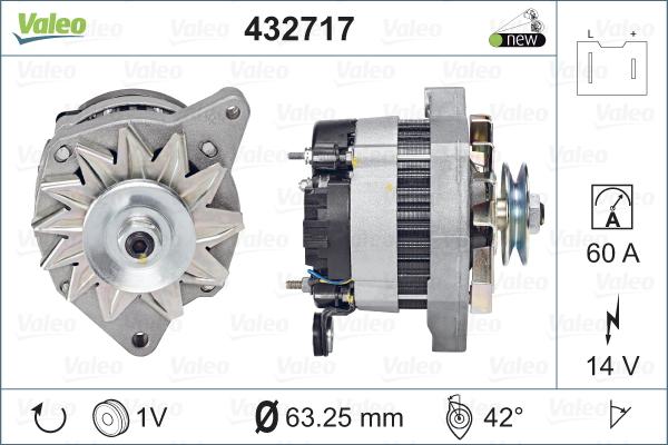 Valeo 432717 - Alternator autospares.lv