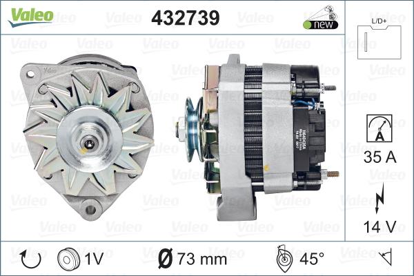 Valeo 432739 - Alternator autospares.lv