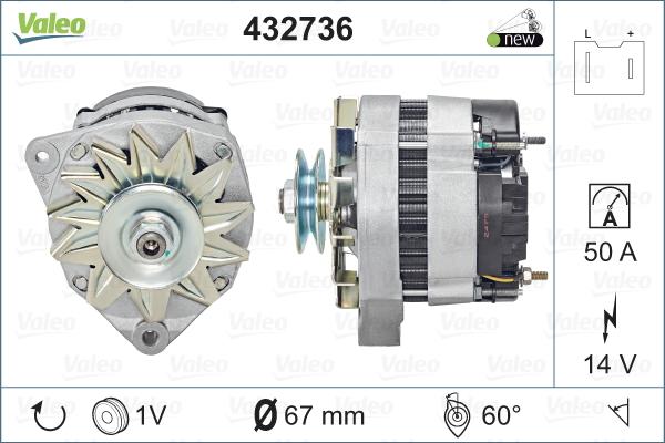 Valeo 432736 - Alternator autospares.lv