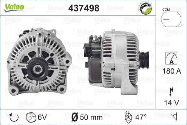 Valeo 437498 - Alternator autospares.lv