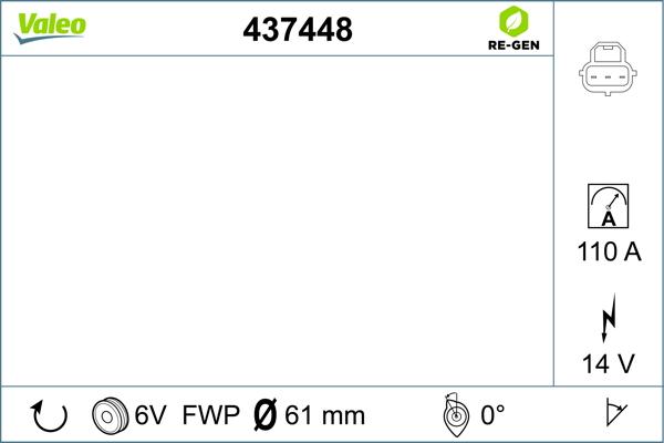 Valeo 437448 - Alternator autospares.lv