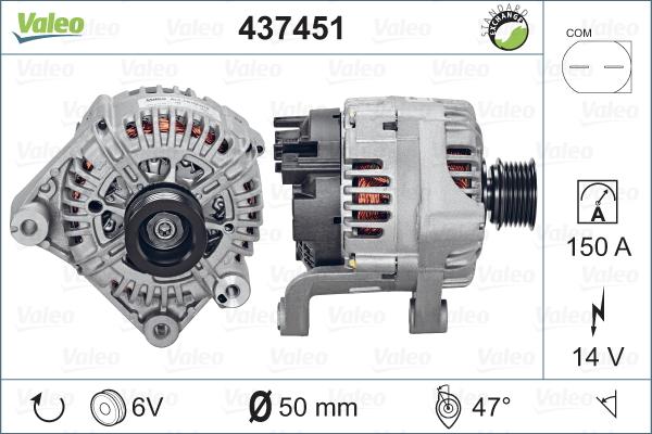 Valeo 437451 - Alternator autospares.lv