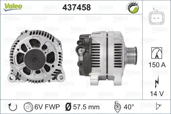 Valeo 437458 - Alternator autospares.lv