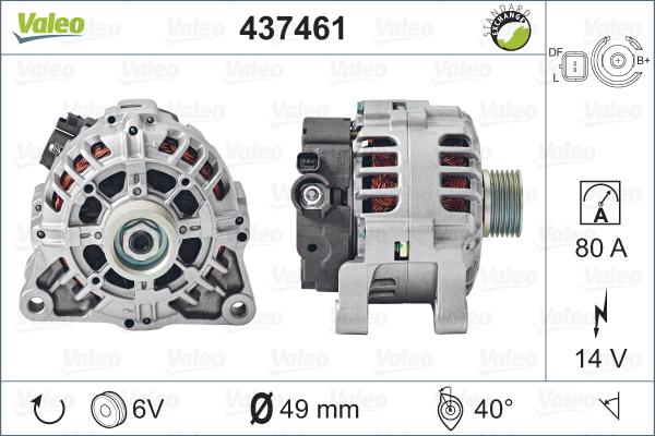 Valeo 437461 - Alternator autospares.lv