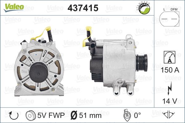 Valeo 437415 - Alternator autospares.lv