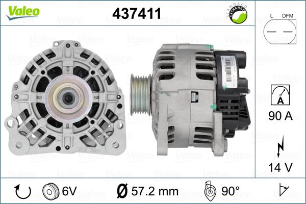 Valeo 437411 - Alternator autospares.lv