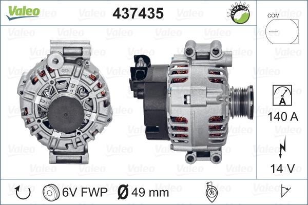 Valeo 437435 - Alternator autospares.lv