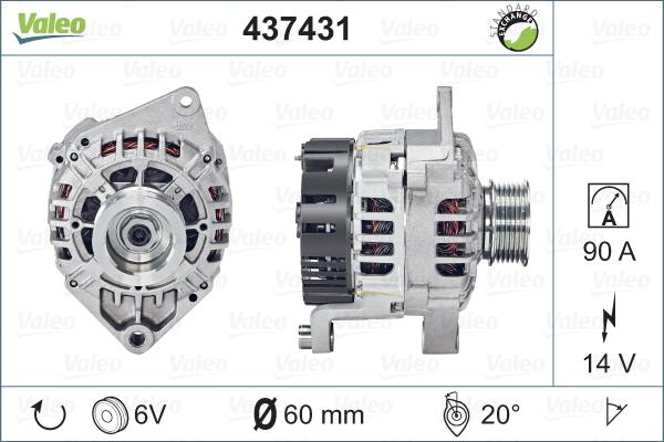 Valeo 437431 - Alternator autospares.lv