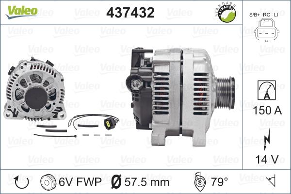 Valeo 437432 - Alternator autospares.lv