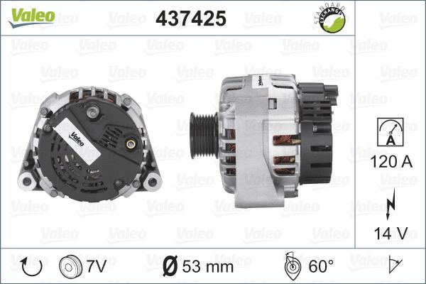 Valeo 437425 - Alternator autospares.lv