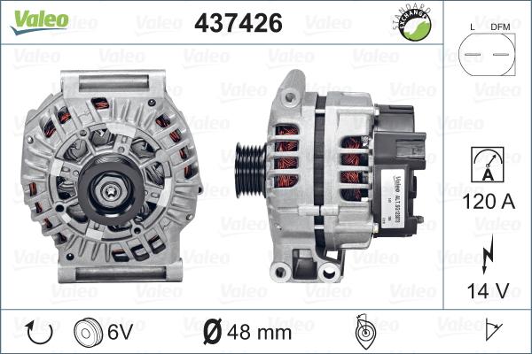 Valeo 437426 - Alternator autospares.lv