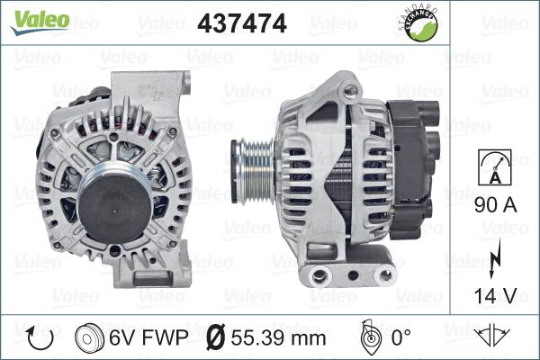 Valeo 437474 - Alternator autospares.lv