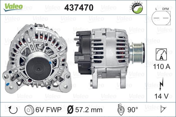 Valeo 437470 - Alternator autospares.lv