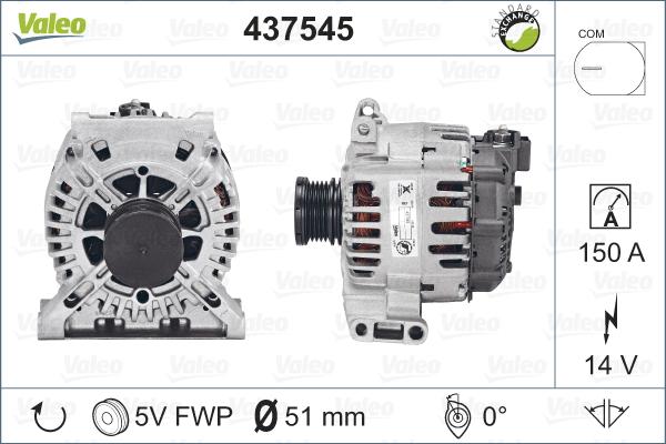 Valeo 437545 - Alternator autospares.lv