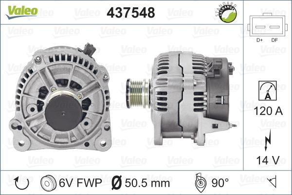 Valeo 437548 - Alternator autospares.lv