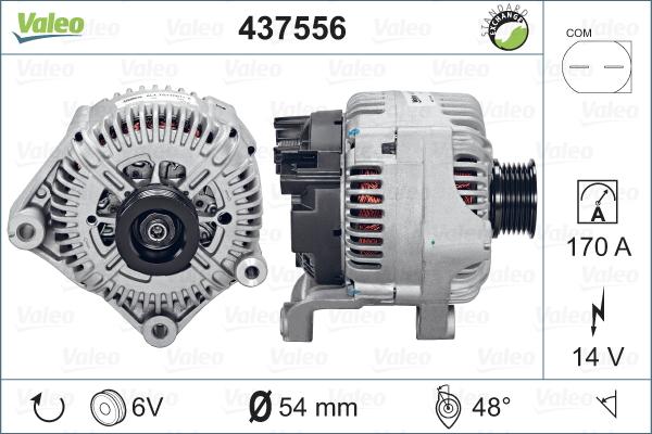 Valeo 437556 - Alternator autospares.lv