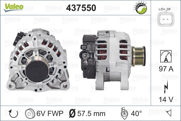 Valeo 437550 - Alternator autospares.lv