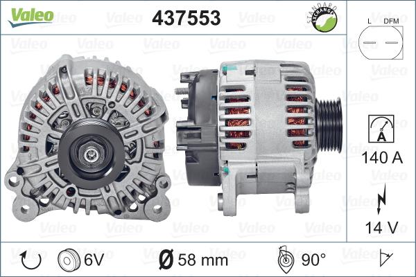 Valeo 437553 - Alternator autospares.lv