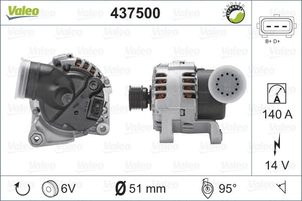 Valeo 437500 - Alternator autospares.lv