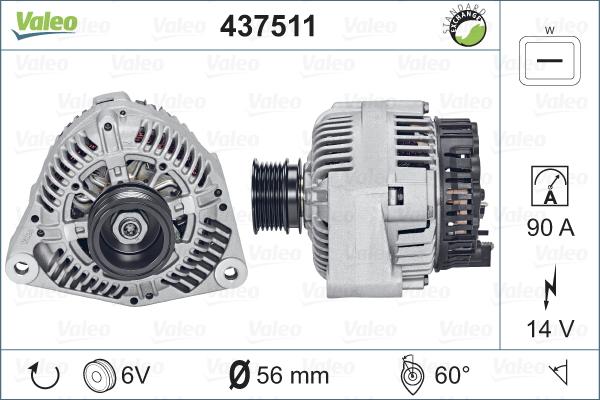 Valeo 437511 - Alternator autospares.lv