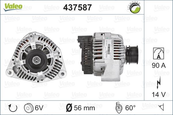 Valeo 437587 - Alternator autospares.lv