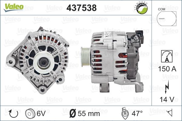 Valeo 437538 - Alternator autospares.lv