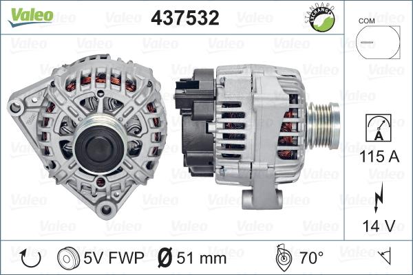 Valeo 437532 - Alternator autospares.lv