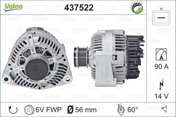 Valeo 437522 - Alternator autospares.lv