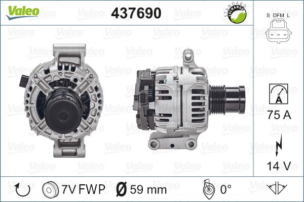 Valeo 437690 - Alternator autospares.lv