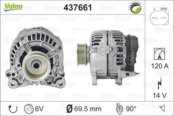 Valeo 437661 - Alternator autospares.lv