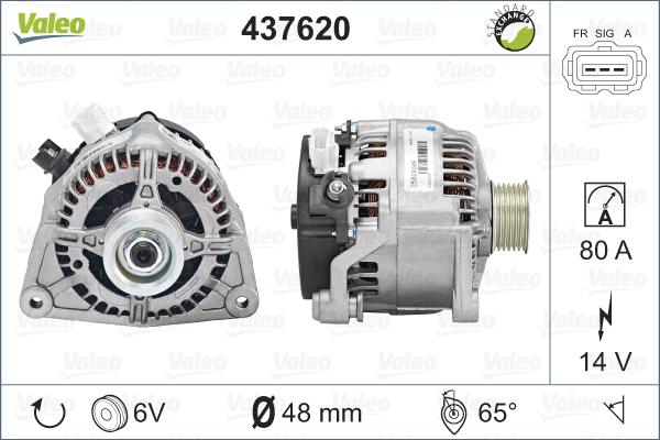 Valeo 437620 - Alternator autospares.lv