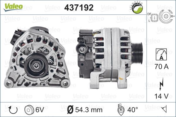 Valeo 437192 - Alternator autospares.lv